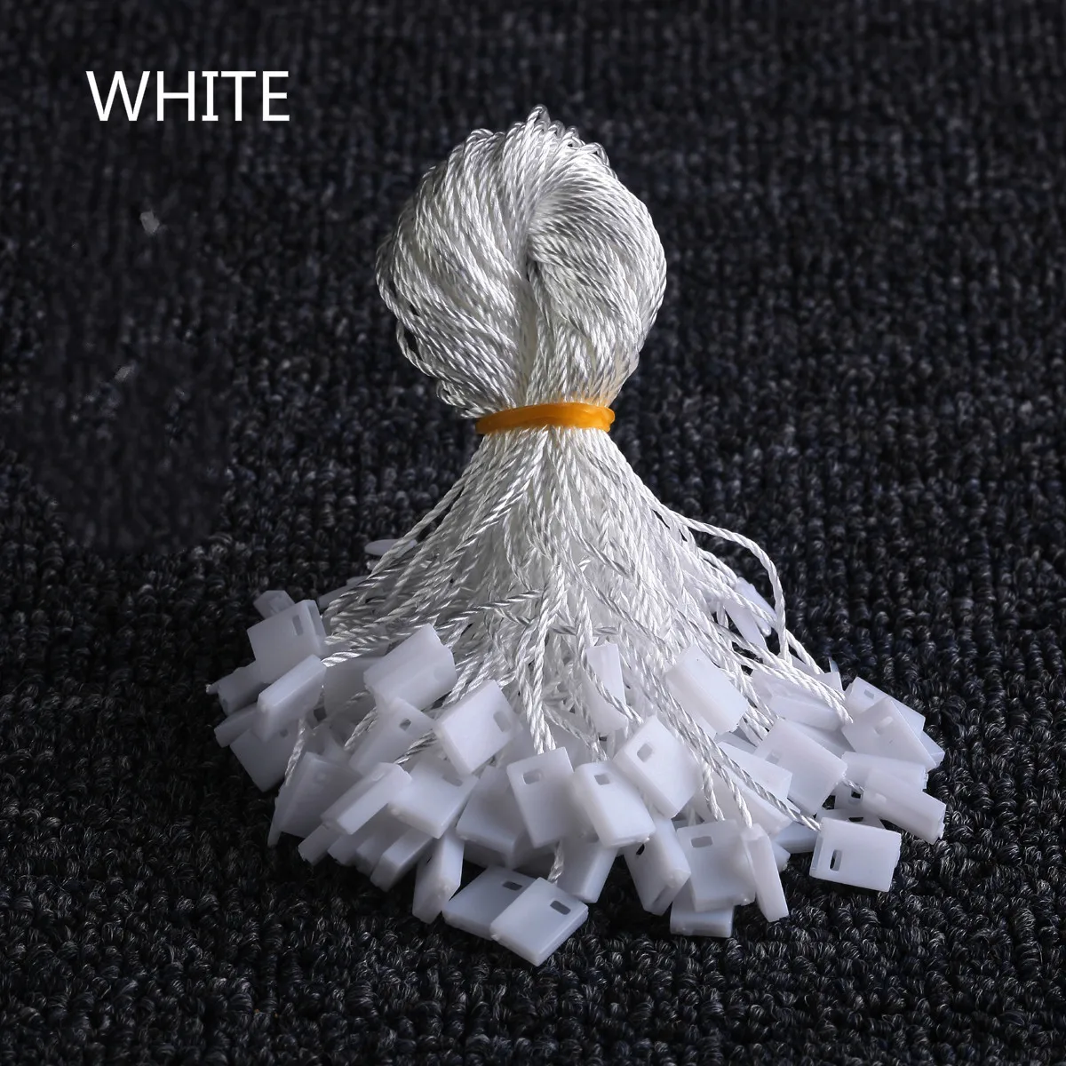 100pcs/lot Clothes Tag Rope White Black Beige cords cotton hanging tablets for garment bag tags