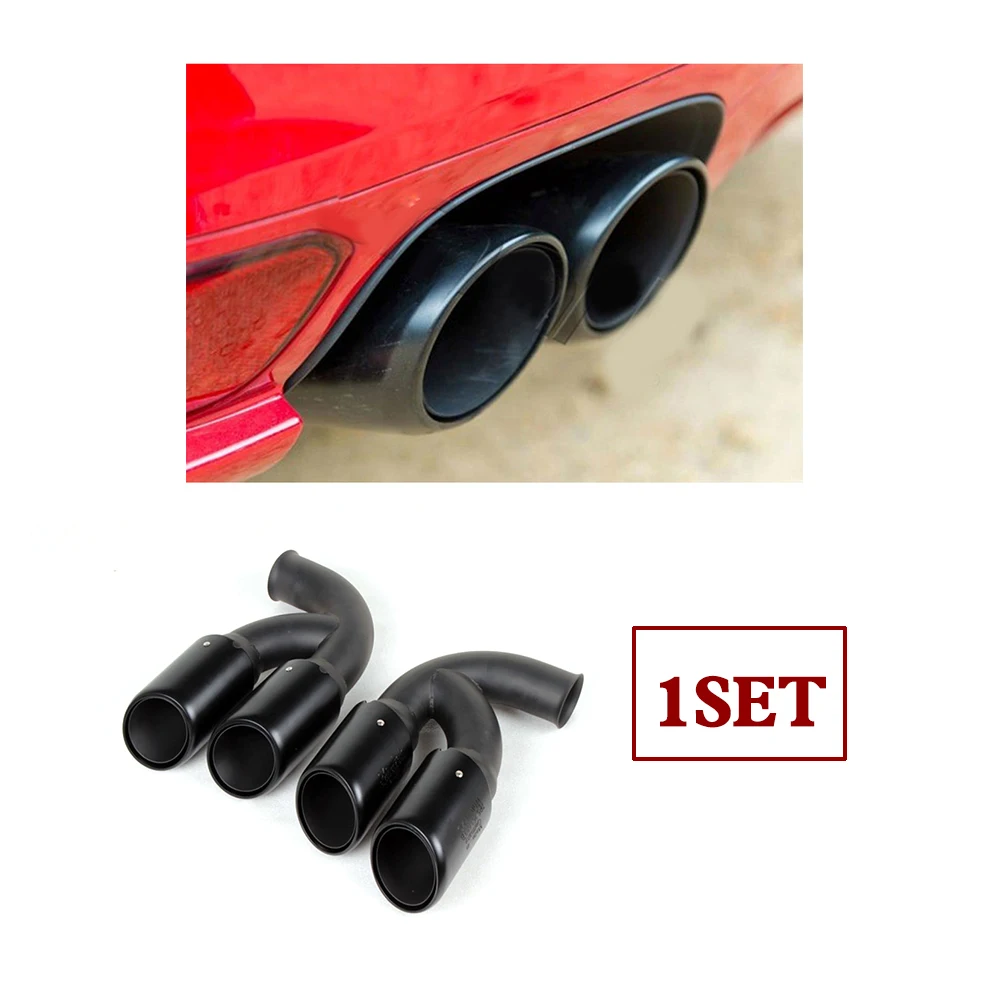 2 шт./компл. Нержавеющая сталь черный выхлопные советы автомобильный глушитель для автомобиля, подходит для Porsche Cayenne V8 2011