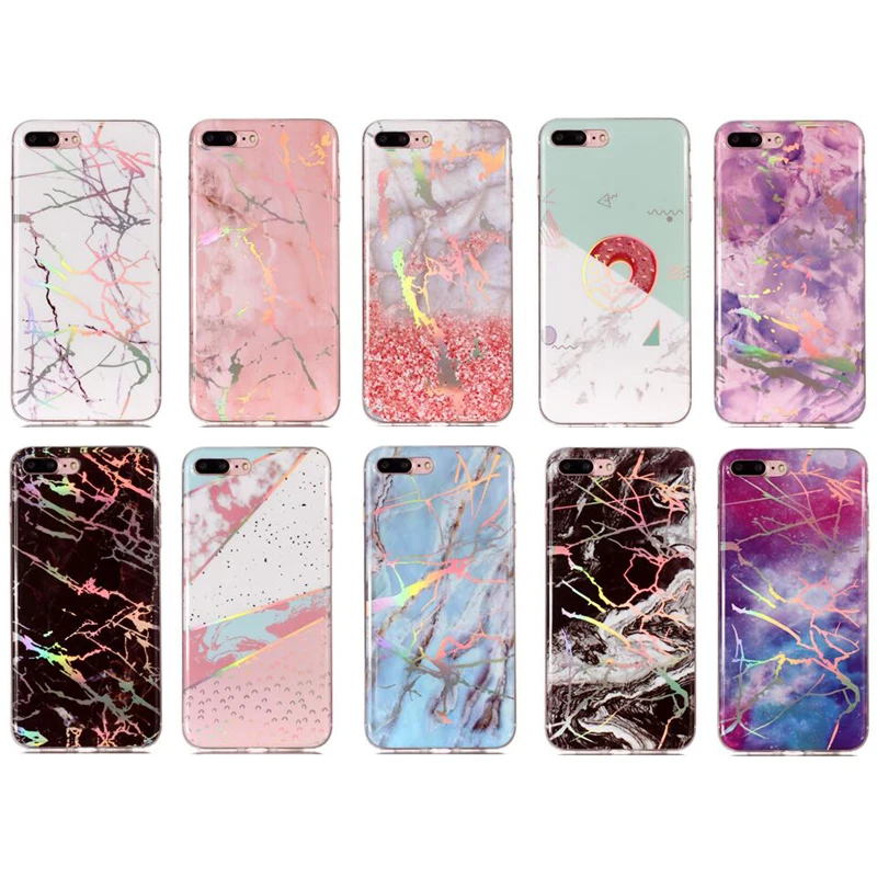 

Phone Laser Marble Soft TPU Silicone Case Cover Shell Coque for iPhone 4 4S 5 5S SE 5C 6 6S 7 8 Plus X XS for iPod Touch 5 6