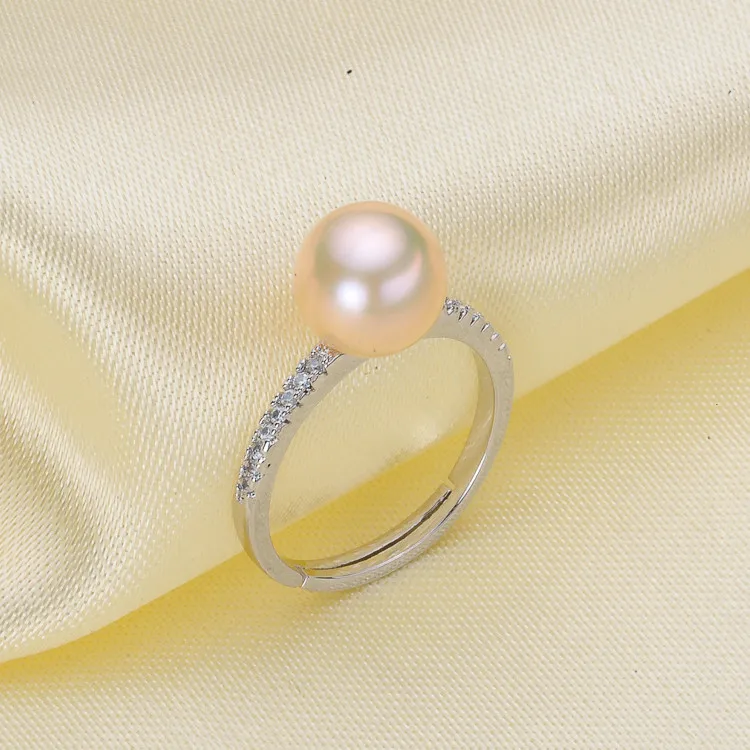 Ring Mount Pearl Accessories Adjustable Size 925 Sterling Silver Ring Jewelry DIY No Pearl