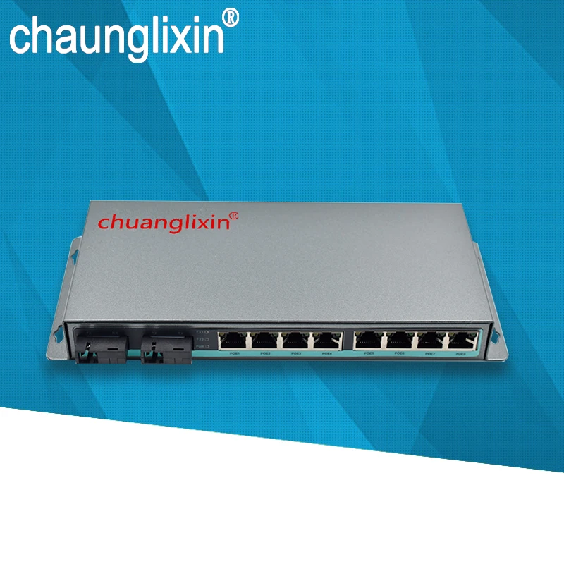 

Gigabit POE switch 1000M 8port+2optical fiber port A and B single mode optical poe 48V af/at power supply 1000M
