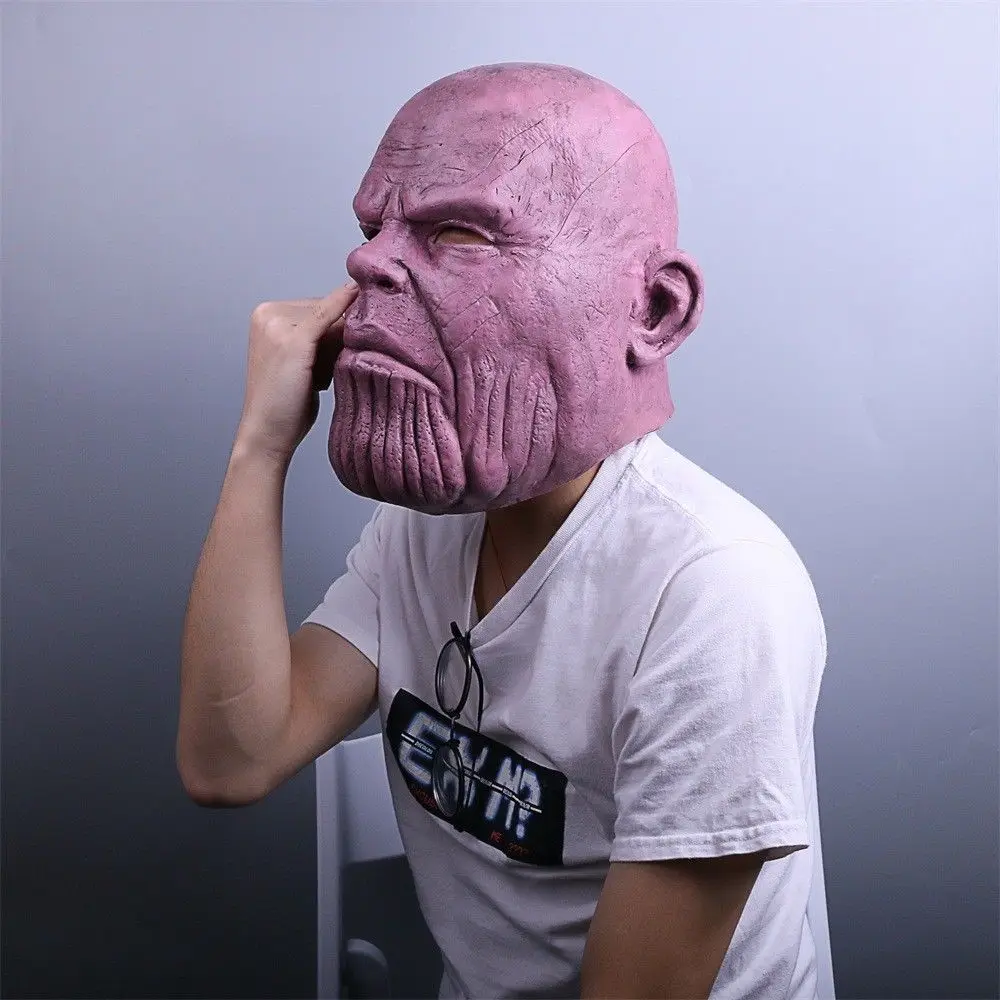 2018 Avengers 3 Infinity War Thanos Mask Cosplay Superhero Latex Helmet Prop New3