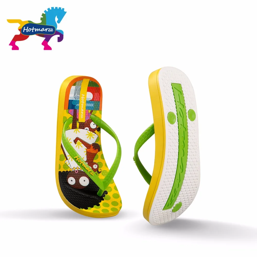 Hotmarzz Kids Flip Flops Cartoon Pattern Colorful Beach Sandals Slip-On Slippers