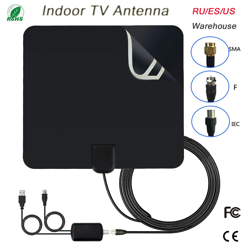 Комнатная антенна ТВ цифровая HD 80 км 4 к антенны TDT VHF/UHF DVB T/T2 ATSC ISDB радиус Fox