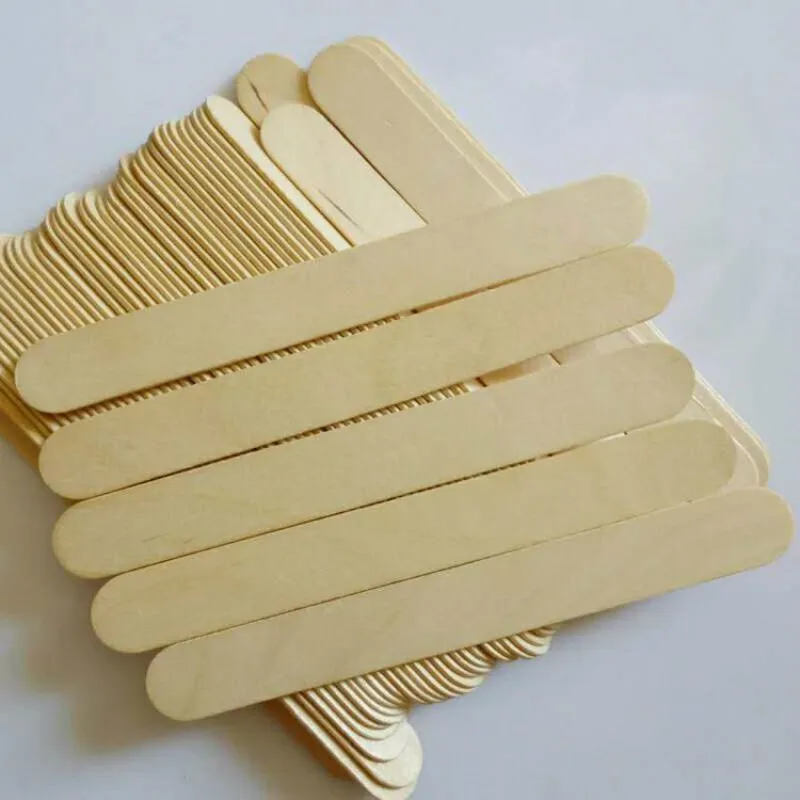 50pcs/lot Wooden Waxing Wax Spatula Tongue Depressor Disposable Bamboo Sticks Tattoo Wax Medical Stick Beauty Health Tool