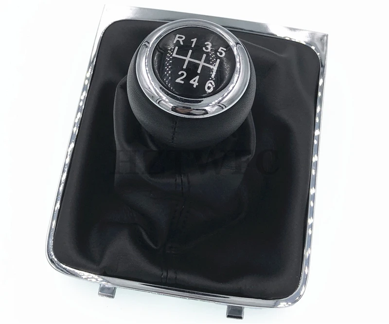 

High Quality 6 Speed Car Gear Shift Knob With Gaiter Boot Cover Frame For VW Passat B6 2005 2006 2007 2008 2009 2010 2011