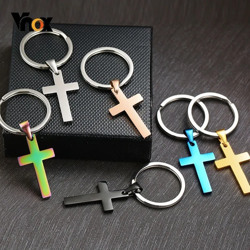 

Vnox Cross Car Key Chains for Men High Polished Stainless Steel Daily Life Accessory