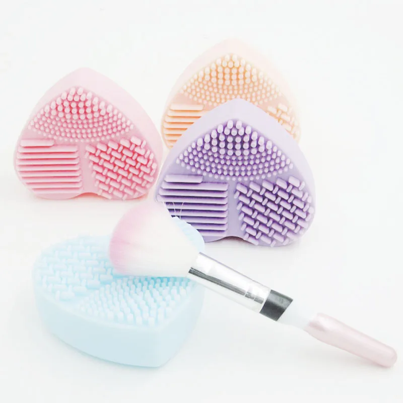 Silicone Makeup Brush Cleansing Pad Cosmetic Cleaning Brush Pad Heart