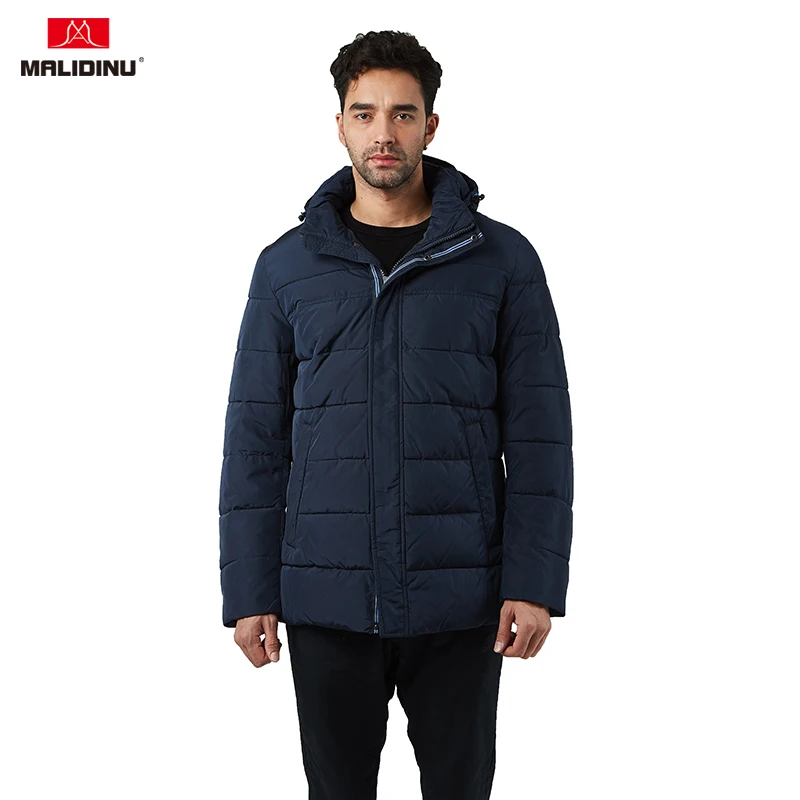 

MALIDINU 2020 Man Jacket Winter Warm Cotton Padded Coat Parka Brand Padding Jacket Hooded Thick Winter Coat Quilted Jacket Men