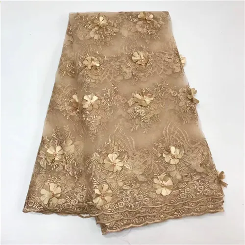 3 d 5 yards applique flowers new fashion net gauze net lace fabric with