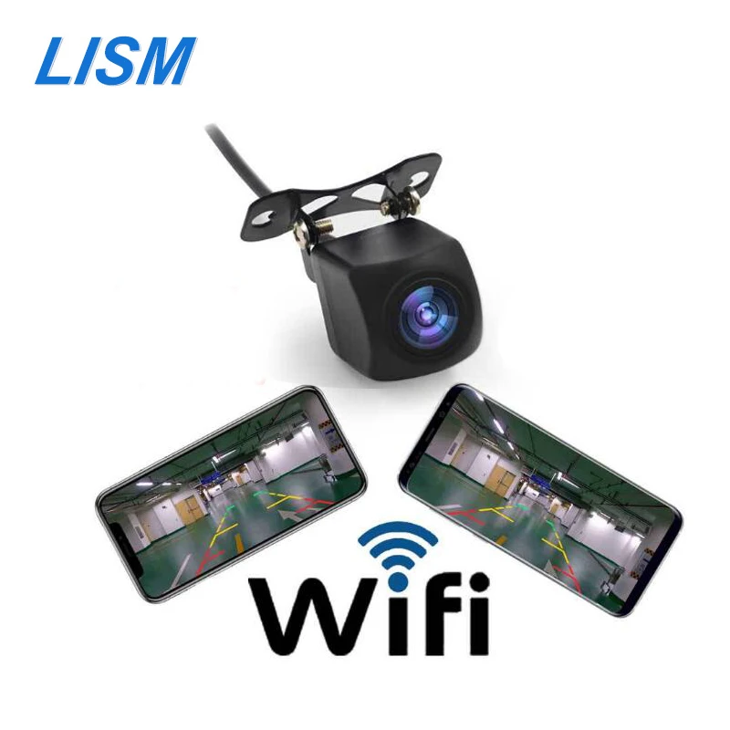 

LISM Mini Rear View Parking Camera Wifi Reverse Camera Night Vision Waterproof Vehicle Backup Cam For IOS Android Phone Monitor