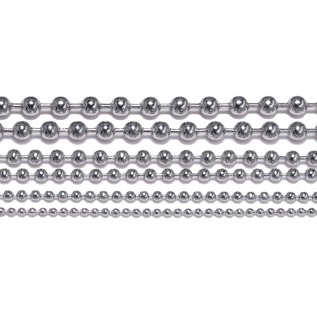 

5m/lot 1.2/1.5/2.0/2.5/3.0/3.2mm Beaded Ball Stainless Steel Bulk Ball Bead Chains For DIY Necklaces Jewelry Making Accessories