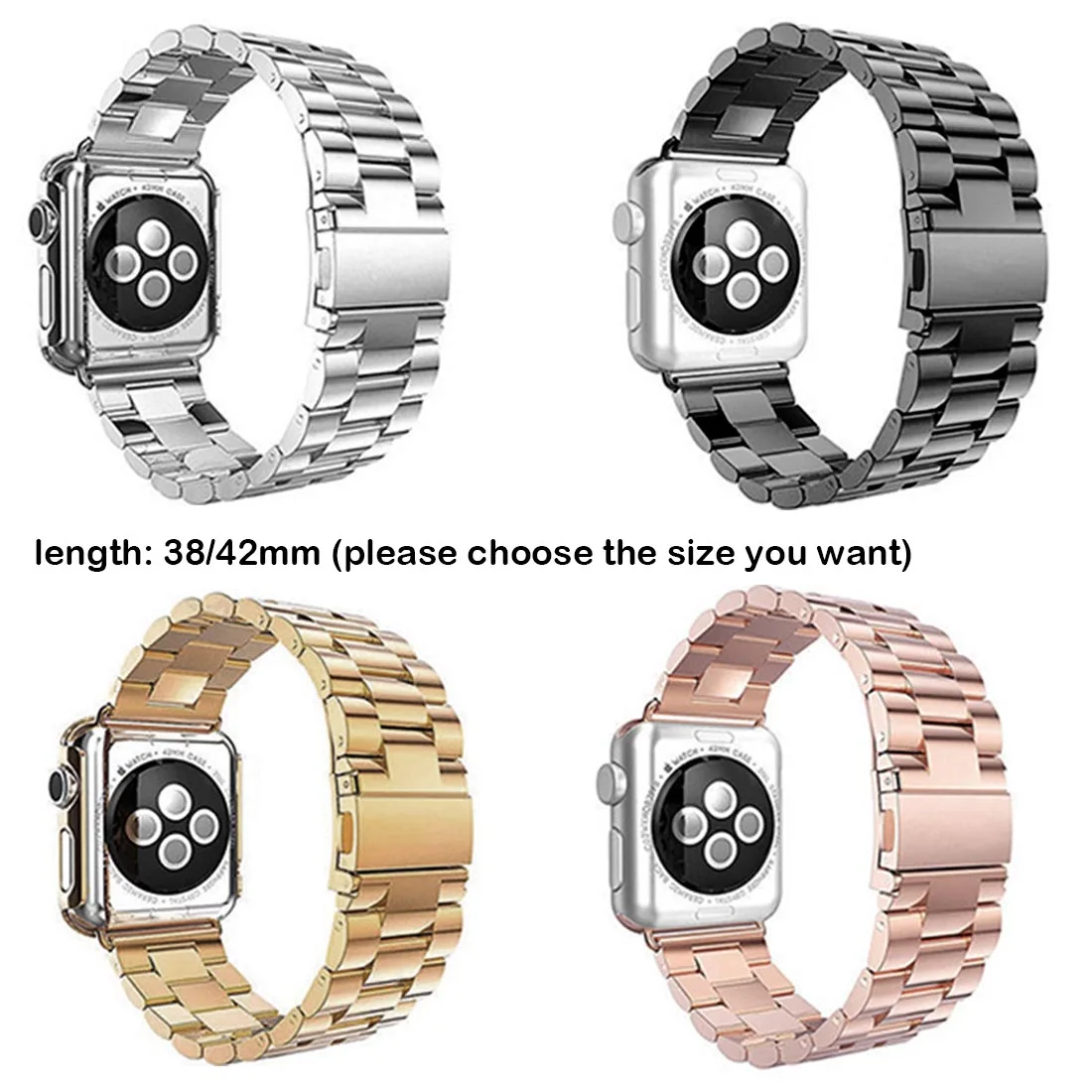 

Stainless Steel Watchband for iWatch Apple Watch 38mm 42mm Wrist Band Link belt Strap Replacement strap buckle band