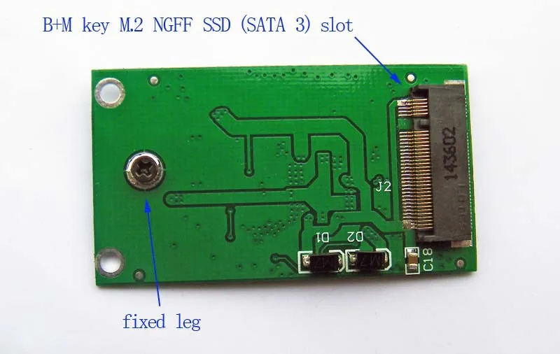 40 PIN ZIF CE до 22*42 мм M.2 NGFF SSD адаптера