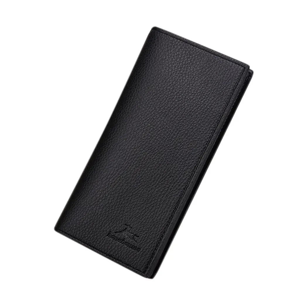 الرجال المحفظة بو الجلود طويل مخلب الأعمال محافظ جلد البقر Bifold محفظة ضئيلة الأزياء الذكور محافظ متعددة الوظائف المال كليب ZK45