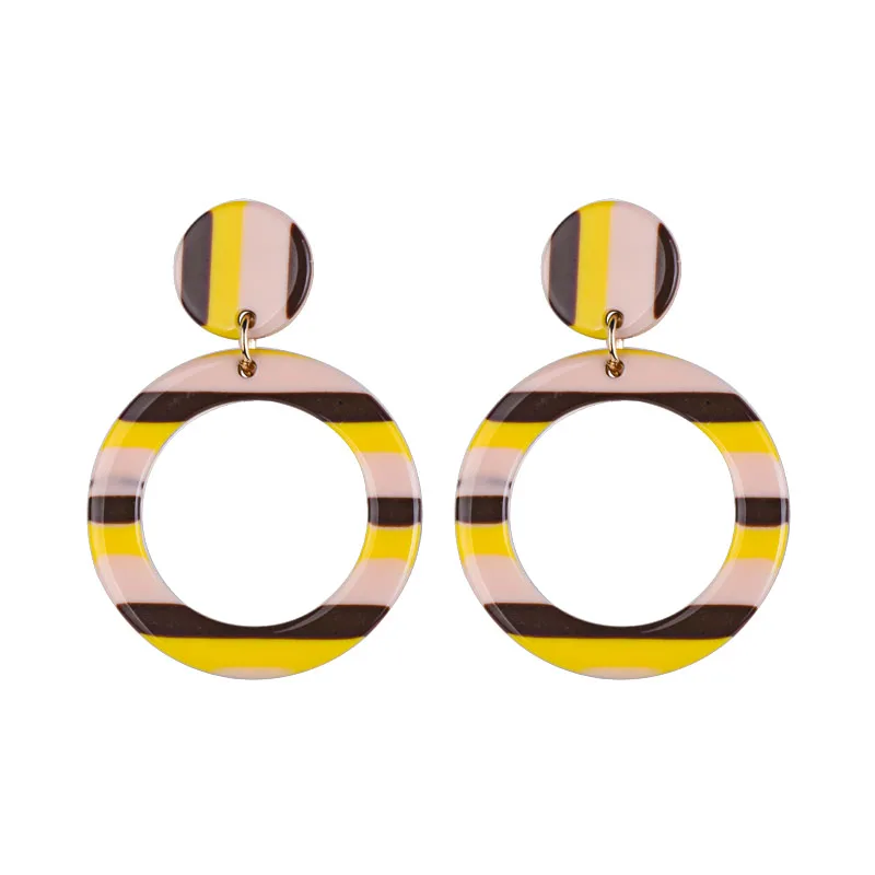 GUANLONG Classic Drop Earrings for Women Acrylic Earrings Female Round Geometric Dangling Fashion Elegant Resin Summer Earring  (6)