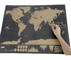 1 шт 83*60 см Хорошее качество Deluxe ясно мир карта мира-наклейка стираемая карта мира забавные Стикеры s и подарки на день рождения для детей