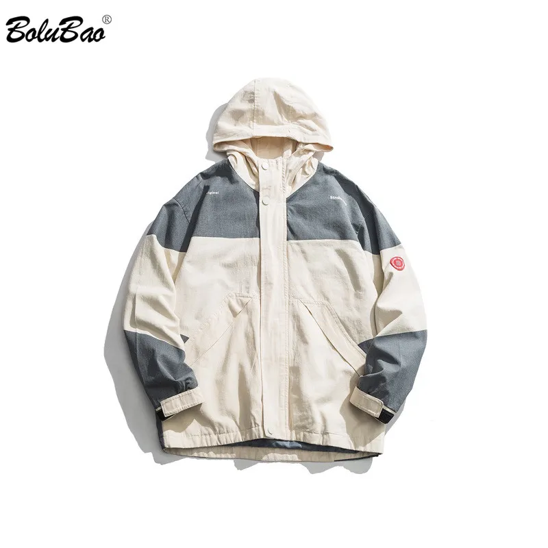 

BOLUBAO Fashion Men Jackets Street Casual Style Men's Letter Printing Jacket Personality Splice Male Jackets