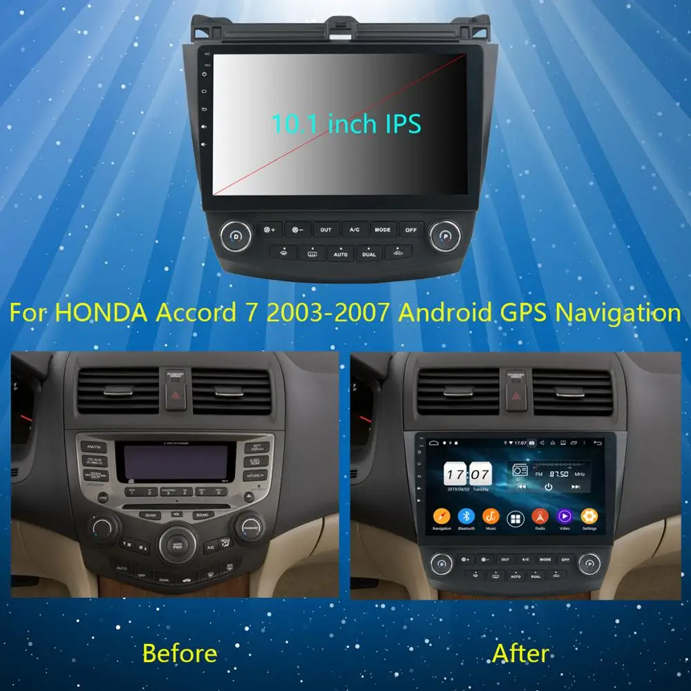 Cheap 10.1" IPS 8Core 4G+64G Android 9.0 Car DVD Radio Player GPS For Honda ACCORD 7 2003 2004 2005 2006 2007 DSP CarPlay Parrot BT 2
