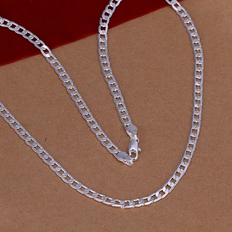 wholesale fine 925 sterling silver necklace fashion jewelry chain 4mm