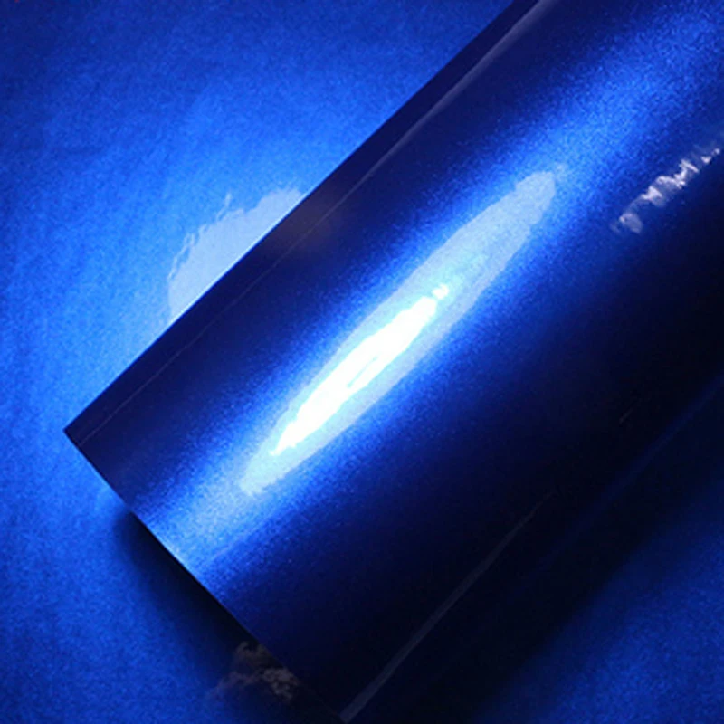

10/20/30/40/50CMX152CM Blue Glossy Metallic Glitter Car Sticker For car wraps Glossy Candy Vinyl Film ORINO Vehicle Wrapping