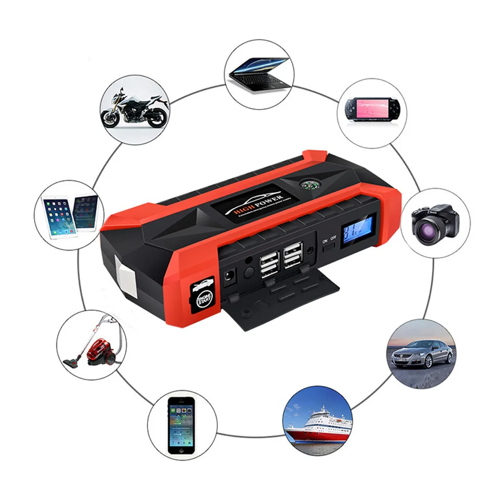 89800mAh 12V LCD 4 USB Car Jump Starter Pack Booster Charger Car Battery Charger Buster Power Bank board circuit