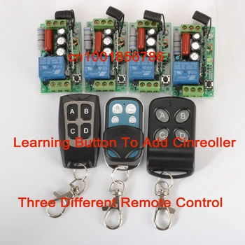 

220V 1CH Wireless Remote Control Switch 4 Receiver 3 Transmitter Learning Code Momentary Toggle Latched adjusted 10A Transmitter
