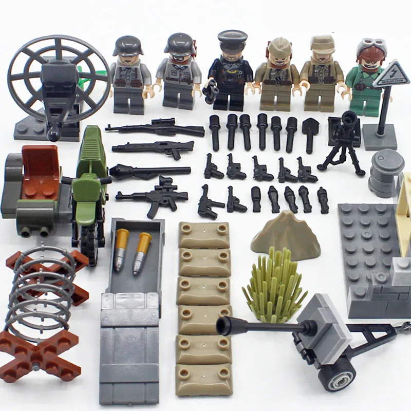 

6pcs Desert Eagle MILITARY Soldiers Army Weapon Gun SWAT War Model Building Blocks Figures Boys Educational Toys Gifts Children