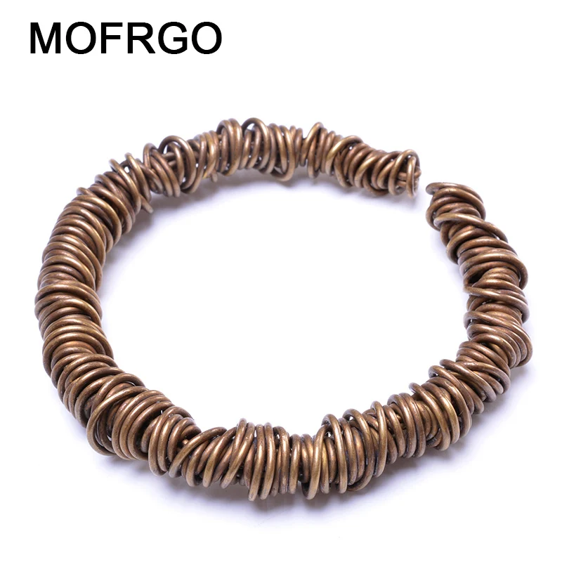 

MOFRGO Original Design Hand Woven Copper Wire Bracelets Simple Personality Fashion Style Winding Bracelet For Men Woman Jewelry