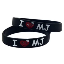OBH 2 шт печатных I Love MJ Майкл Джексон силиконовый браслет для любителей музыки