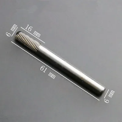 

6MM Head Cylindrical Ball Nose Tungsten Carbide Rotary Burr Double Edge 6mm Shank