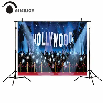 

Allenjoy photography backdrop Star red carpet glare center of Hollywood new background photocall customize for photo studio