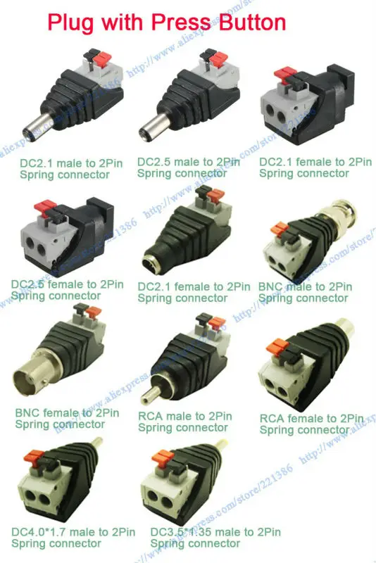 Plug with press button