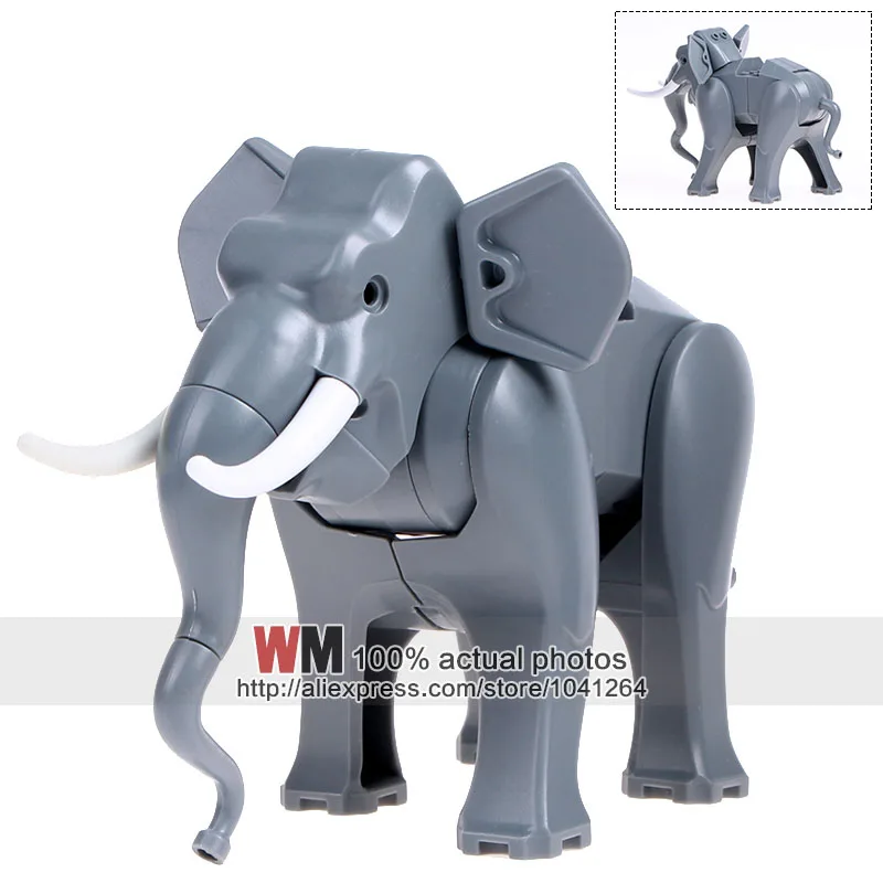 

10pcs/lot PG1079 Elephant Cute Animal Building Blocks Set Model Bricks Educational Toy for Children