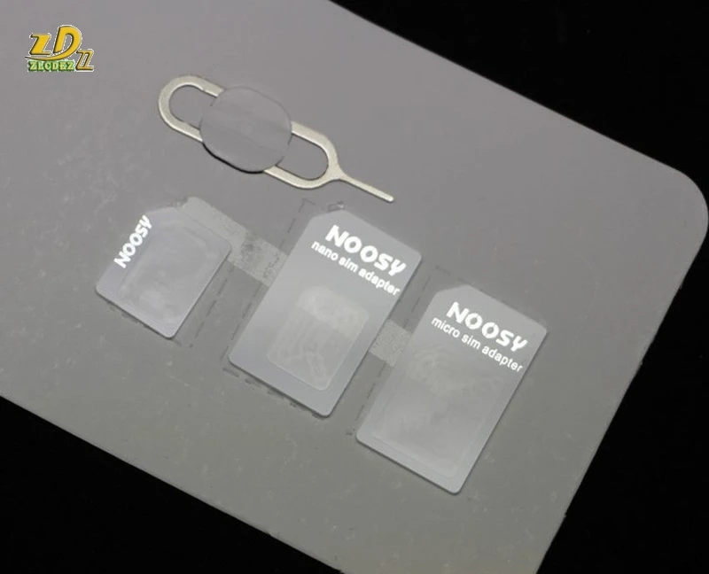 4 в 1 Noosy Nano sim-карта адаптер+ Micro sim карта s адаптер+ стандартный адаптер sim-карты+ штырьковый разъем для sim-карты для iPhone 3000 комплект