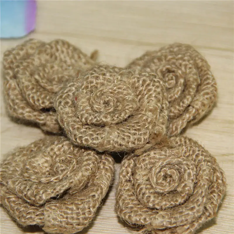 DoreenBeads 1 шт. ручная работа Мешковина роза цветок DIY ремесло поставка одежды значок