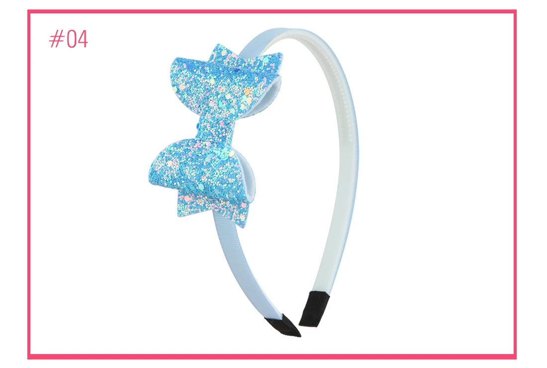 1 шт. обувь для девочек блеск ленты для волос блесток Радуга Hairbows оголовье 3 дюймов Hairbow градиент цвет обруч детские головные уборы