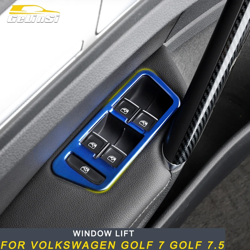 Gelinsi For Volkswagen Golf 7 Golf 7.5 Car Styling Door Gate Window Lift Button Switch Panel Cover Sticker Interior Accessories Gelinsi For Volkswagen Golf 7 Golf 7.5 Car Styling Door Gate Window Lift Button Switch Panel Cover Sticker Interior Accessories