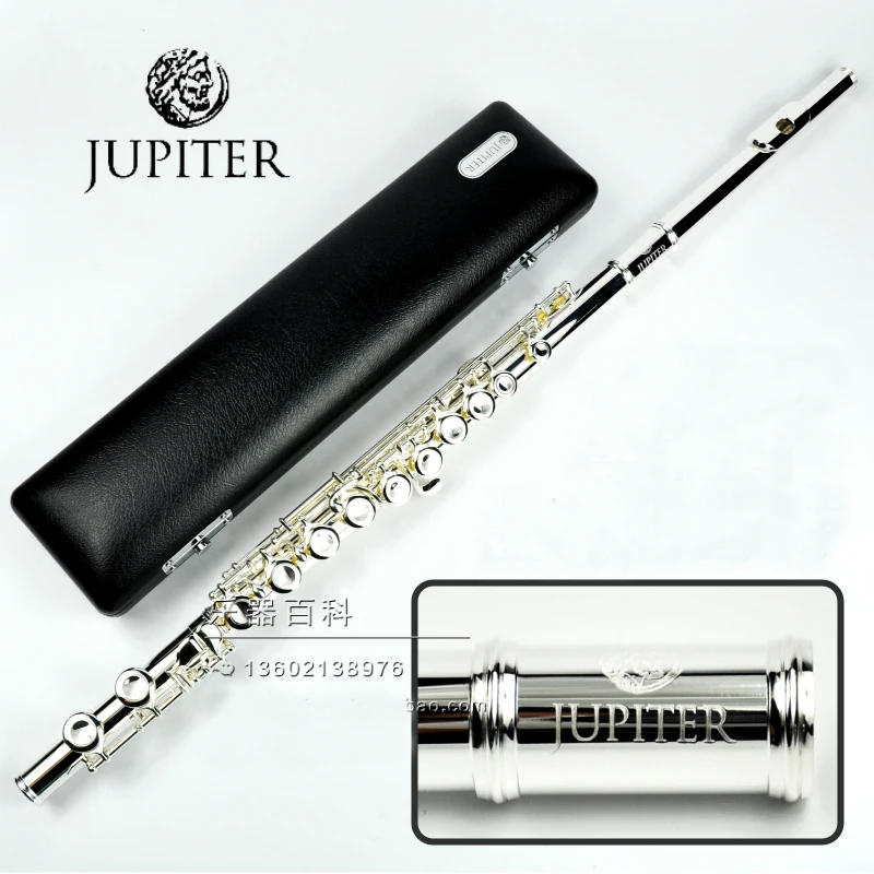 

New JUPITER JFL-511ES 16 Holes Closed C Key Flute Cupronickel Silvering Concert Flute Case Cleaning Cloth Stick GlovesPadded Bag