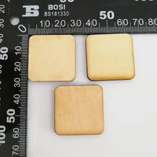 100 шт. 30 мм чистые необработанные деревянные квадратные Форма для рукоделия и вырезания лазером