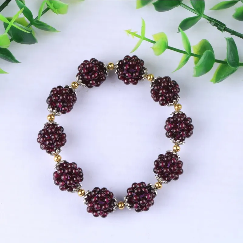 KYSZDL Natural garnet bracelet fashion Women semi-precious stones Crystal bracelet jewelry gift