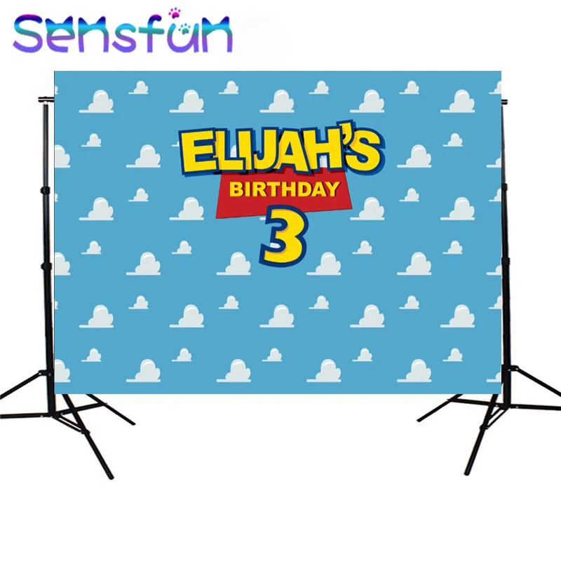

sxy06 White Clouds Blue Sky Wall Custom Photo Backgrounds Studio Cartoon Toy Story Backdrops Vinyl 220x150cm
