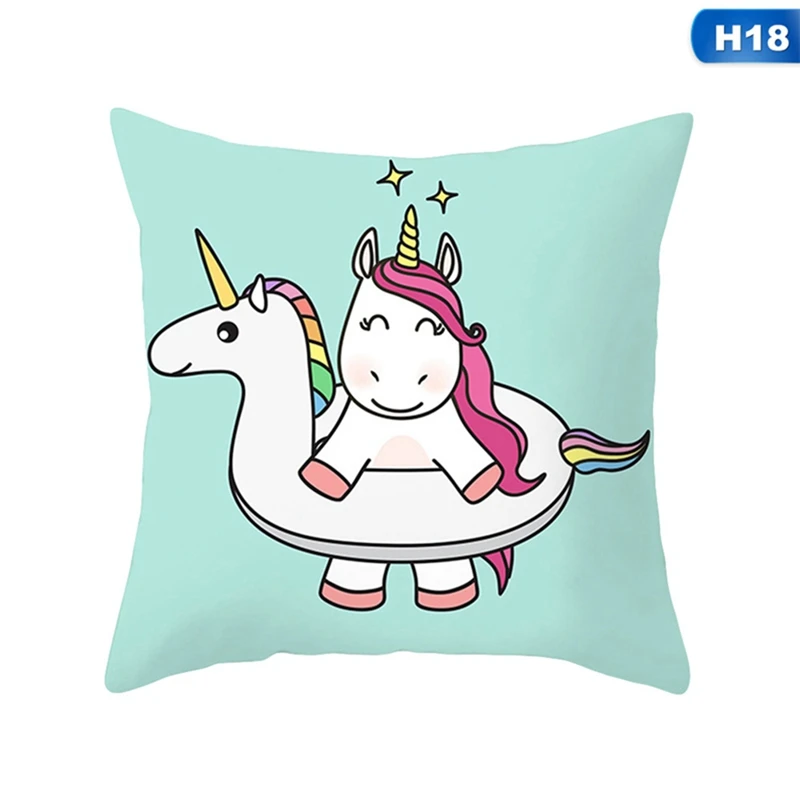 45x45cm Flamingo Unicorn Pillow Case Decorative Pillowcase -Unicorn Fashion HTB1vst1XvjsK1Rjy1Xaq6zispXab