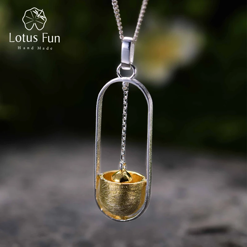 Lotus Fun реальные 925 серебро ручной работы Ювелирные украшения творческий Молотки ОЗУ Дизайн кулон без Цепочки и ожерелья для Для женщин