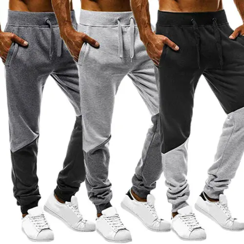 New Mens Slim Fit Tracksuit Bottoms Skinny Jogging Pants Causal