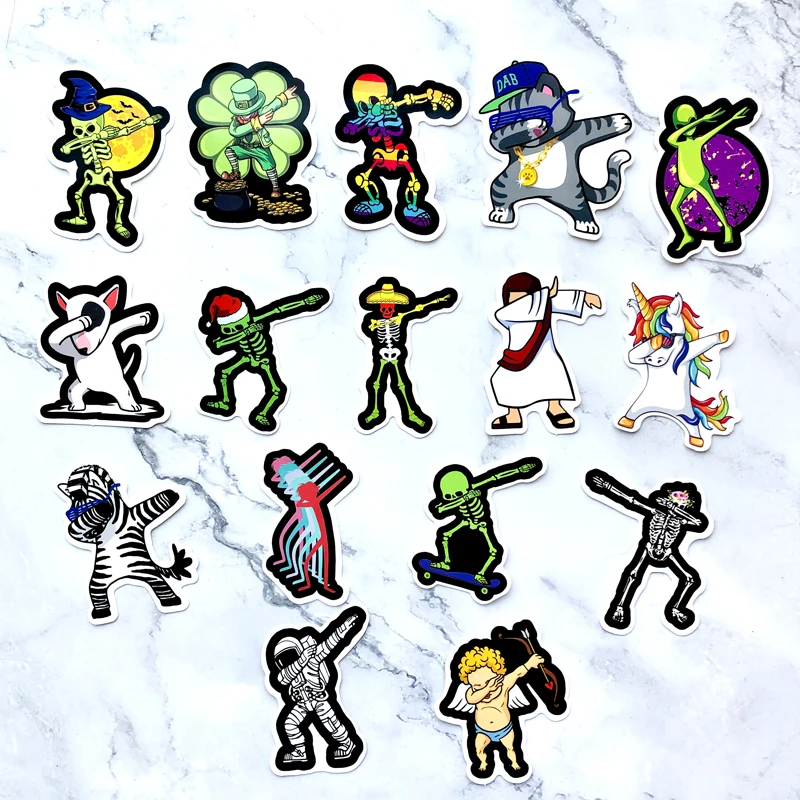 

16PCS Hiphop Dabbing zebra Cartoon Stickers For suitcase skateboard laptop motorcycle decoration Child toys creative sticker