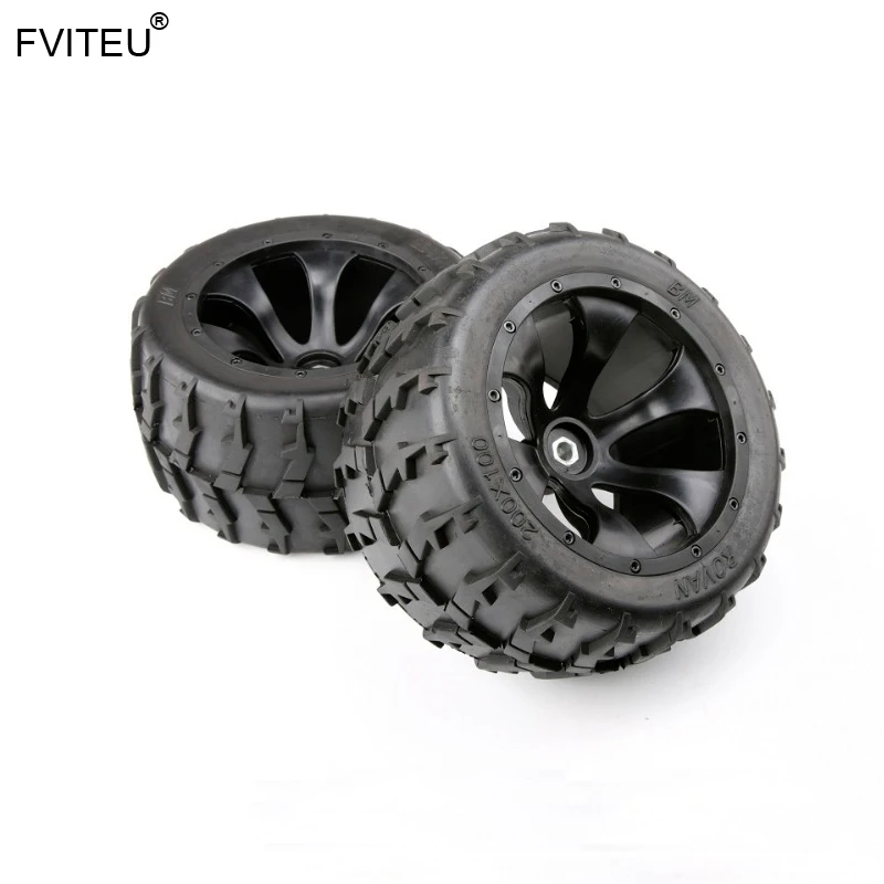 

FVITEU Rubber Wheel Tires Set(200mm x 100mm) for 1/5 FG Hummer BM big Monster Truck