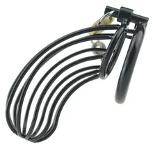 Black Penis Ring Penis Cage Sex Toys for men Metal Cock Cage with Lock sex product