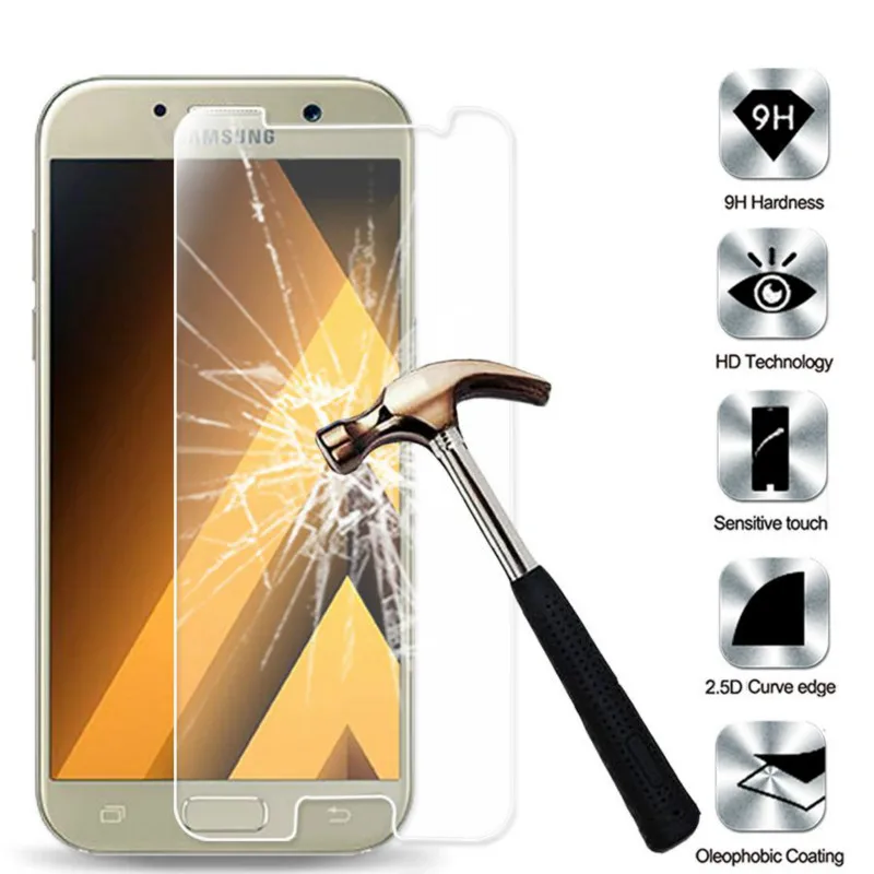 AtomBros 9H Premium 2.6MM Tempered Glass Screen Protector For Samsung Galaxy A3 A5 A7 2017 J2 J3 J5 J7 Prime Protective Film | Мобильные