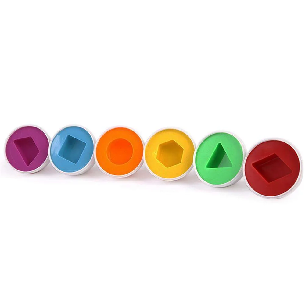 Цвет и форма 6 целых яиц/Набор детских игрушек распознавание цвета сочетающихся яиц случайный цвет обучения и образования пластиковая игрушка